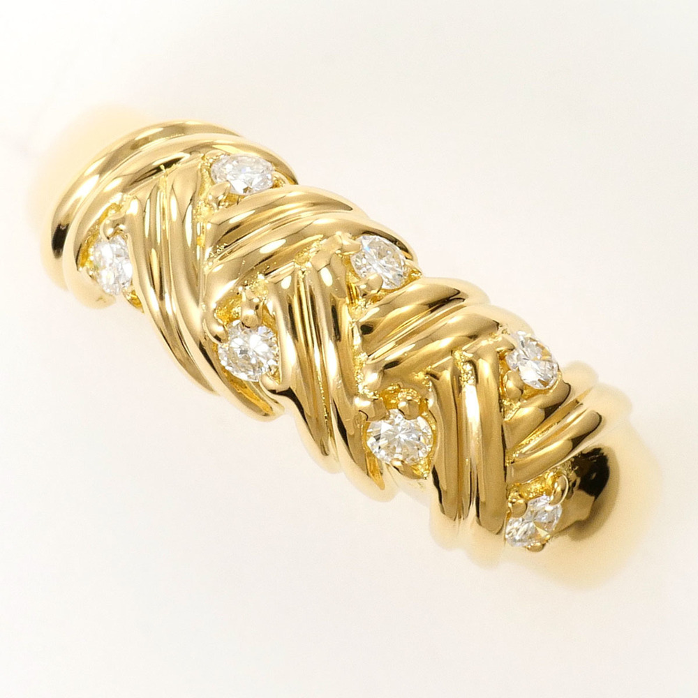 Seiko Jewelry 18K (18-karat) Yellow Gold Ring with 0.14ct Diamond, Total Weig...